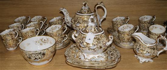 A Rockingham style part tea set
